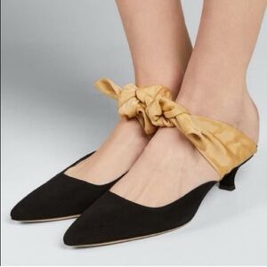 The Row Black and Gold Heels